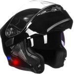 ILM Bluetooth Motorcycle Helmet Modular Flip up Full Face Dual Visor 6 Riders
